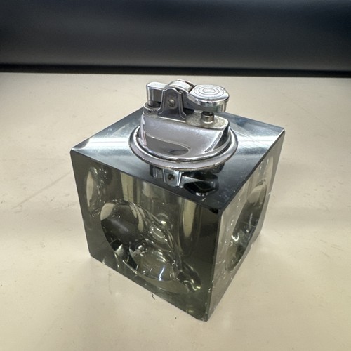 Vintage smoked glass cube - vintage,